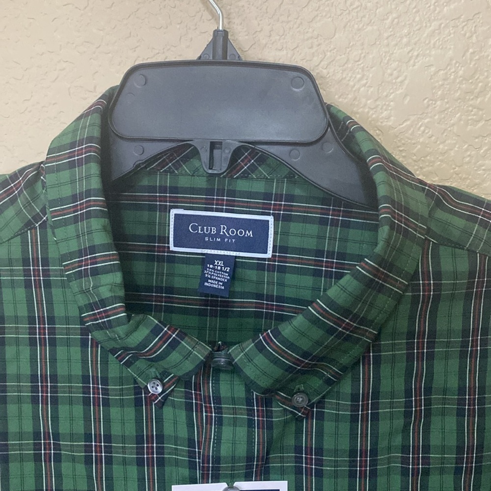 Men’s Club Room Performance Slim Fit Button Down Shirt NWT Size XXL - Picture 2 of 9